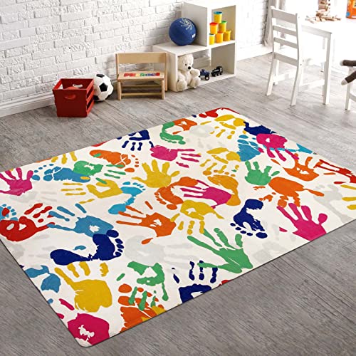 Handprints and Footprints Kids Rug Play Carpet