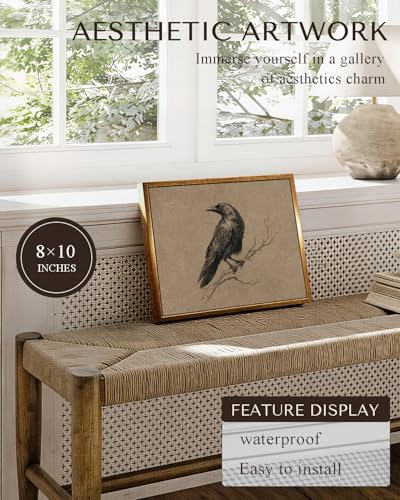 Vintage Raven Framed Wall Art
