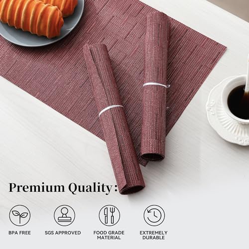 Burgundy Placemats Set of 12 (12 Count)