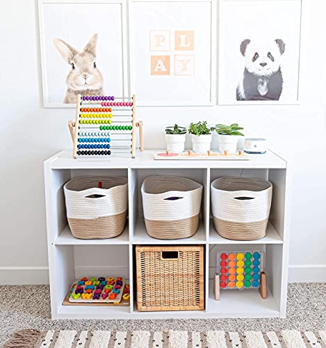 Cotton Rope Baskets for Shelves (3 Count)