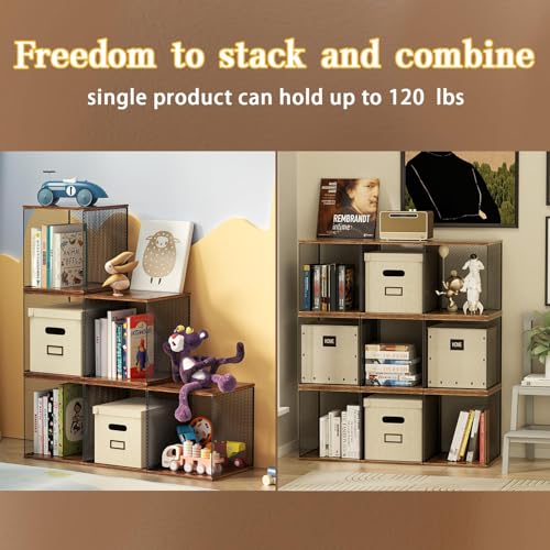 2 Cube Organizer Bookshelves DIY Variable Stackable Cube Storage Organizer for Kid Bedroom (2 Count)
