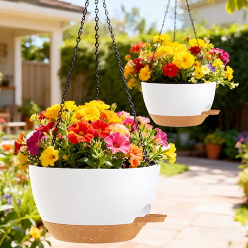 12 Inch Hanging Baskets 2 PC with Chains (2 Count)