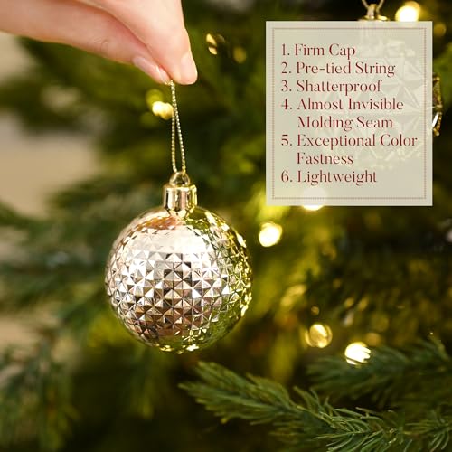 50ct Christmas Tree Decorations Ball Ornaments 2.36 Inches (50 Count)