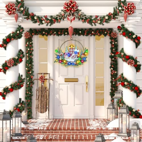 Pre Lit Christmas Wreath for Front Door