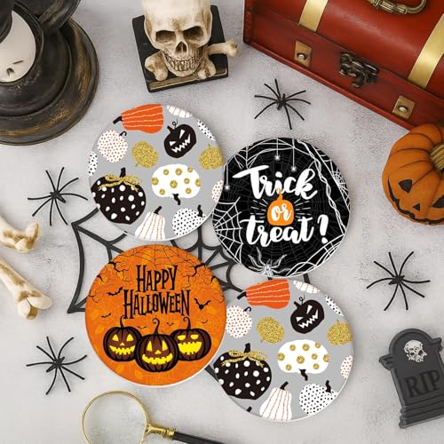 Halloween Ceramic Stone Coasters for Drinks (6 Count)
