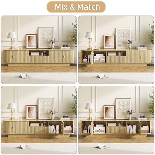 86.6'' Fluted TV Stand for 55