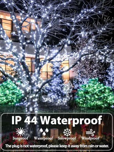 Extendable Christmas String Lights Indoor Outdoor 42.8FT 100 LED Cool White