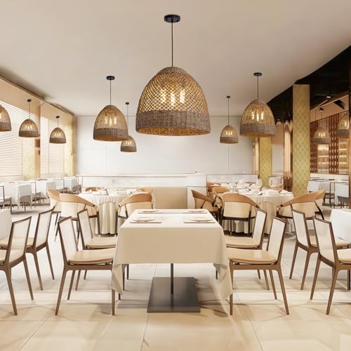 19" Rattan Pendant Light