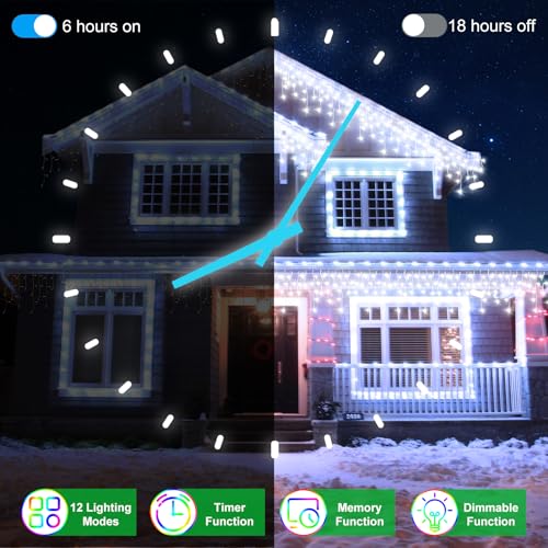 66FT 670 LED Christmas Lights 148 Ice Drops