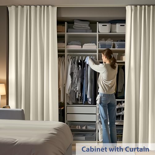 Room Divider Ceiling Mounted Curtains Track Sets Extra Wide Blackout Curtain Flexible Tracks for Bedroom Privacy Partition Separator