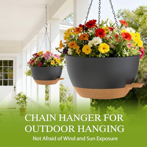 10 Inch Hanging Baskets 2 PC with Chains (2 Count)