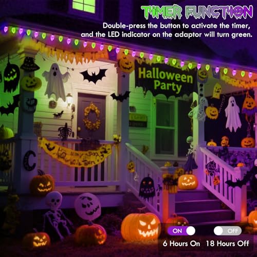 2PK 100 LED 98FT Connectable C9 Halloween Lights Outdoor (86 Foot)