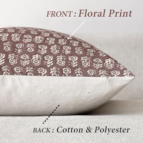 Decorative Floral Print Throw Pillow Covers 18×18 Inch (2 Count)