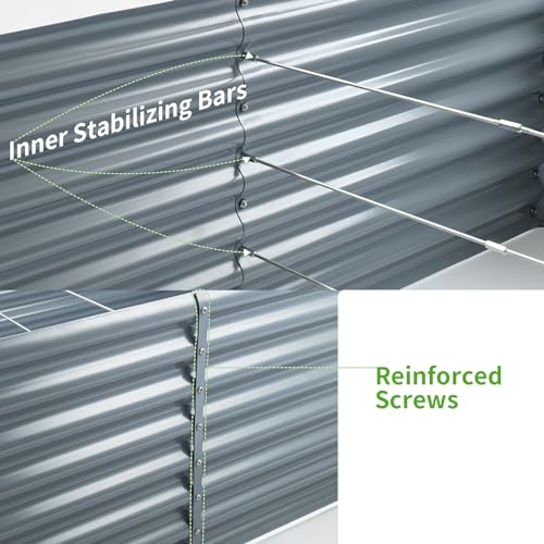 8×4×2ft Galvanized Raised Garden Bed