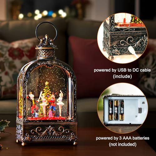 Nutcracker Christmas Snow Globes Lantern Christmas Snow Globe with Music Dance Soldier Nutcracker Scene