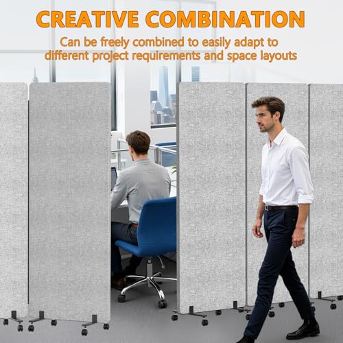 Soundproof Room Divider with Wheels (3 Count)