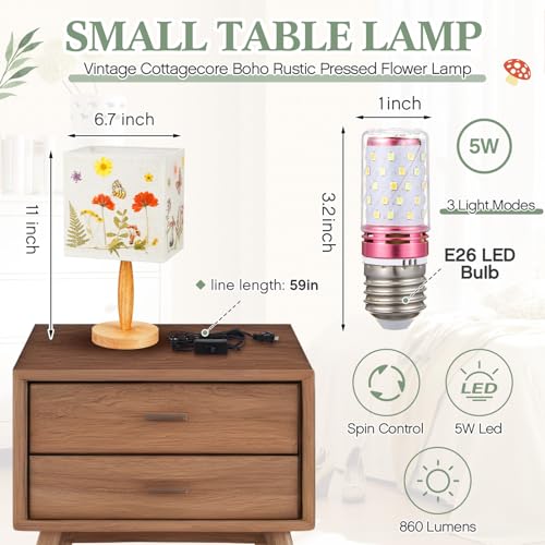 Pressed Flower Vintage Table Lamp