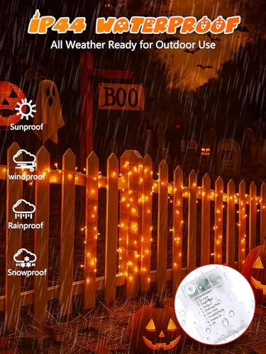 33FT 100 LED Battery Operated Halloween String Lights 8 Modes Twinkle Light