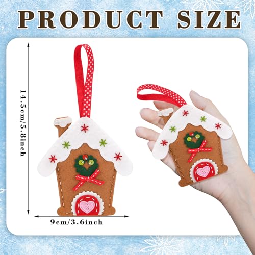 8 Pcs 3D Gingerbread Ornaments Felt Gingerbread Christmas Set (8 Count)