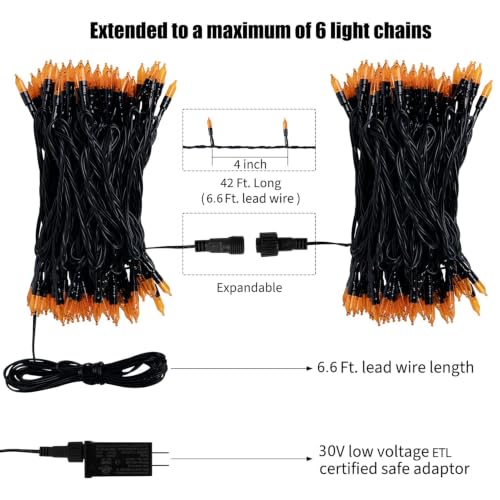 Orange Halloween String Lights Outdoor