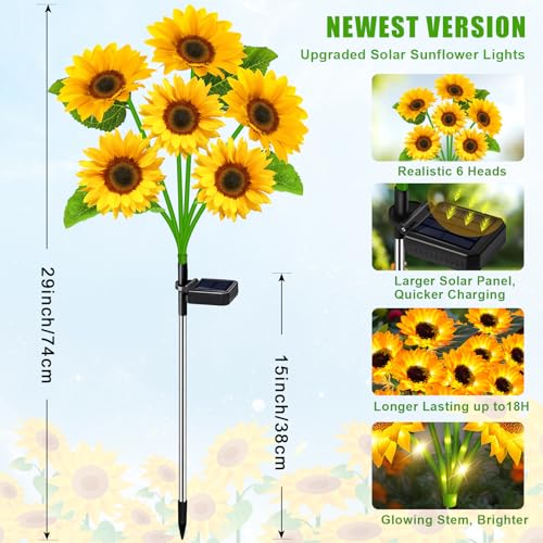 Solar Lights Outdoor Garden Decor 6 Pack (6 Count)