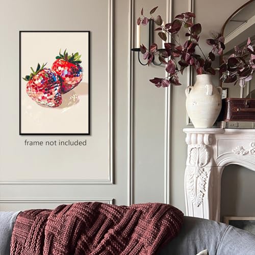 Funky Red Strawberry Disco Wall Art