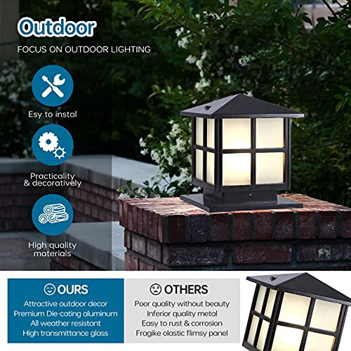 11.8In Outdoor Post Lights Hardwired