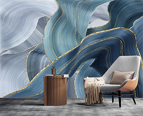 Gilding Marble Blue wall Mural Wallpaper for Bedroom 137" x 100" (95.12 Sq Ft)