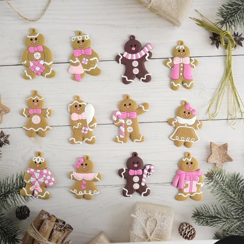 Gingerbread Man Ornaments Christmas Tree Decorations (24 Count)