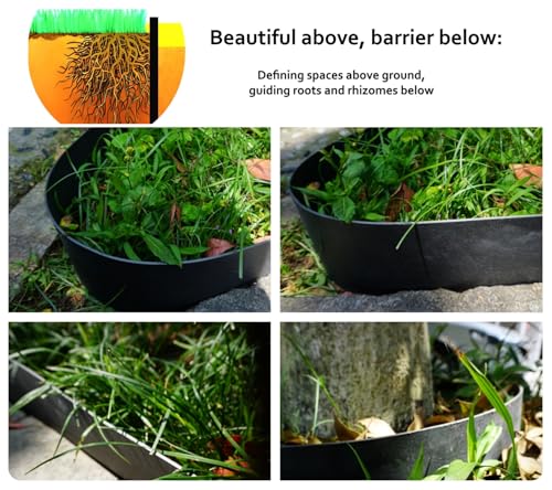 Anleolife 100ft Flexible Plastic Landscape Edging Coil with 30 Stakes