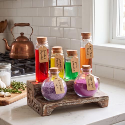 12 Mini Glass Potion Bottles with Corks (12 Count)