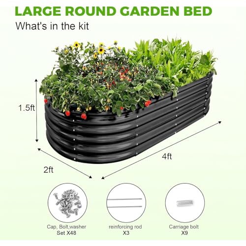 18“ Tall 4×2ft Galvanized Raised Garden Bed Kit