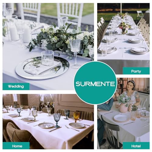 5 Pack 90x156 Inch White Tablecloth for 8 Foot Rectangle Tables (5 Count)