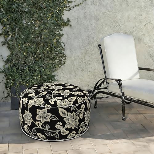 Indoor Outdoor Large Inflatable Ottoman Pouf D31 x H14 Inch