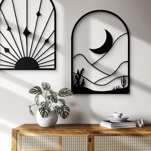 4 Pack Black Abstract Metal Wall Art (4 Count)