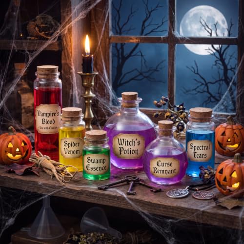 12 Mini Glass Potion Bottles with Corks (12 Count)
