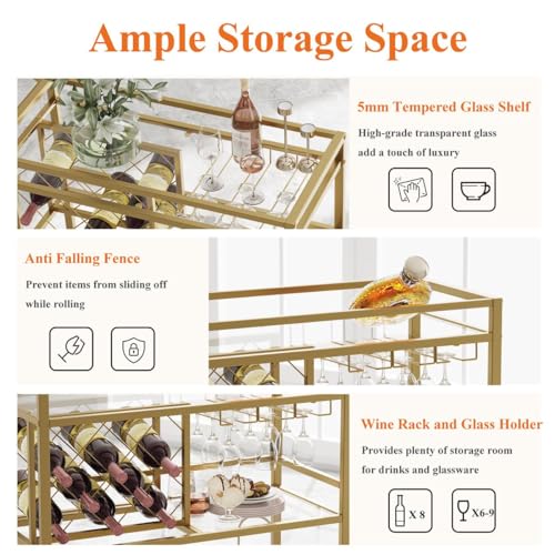 Bar Cart Gold