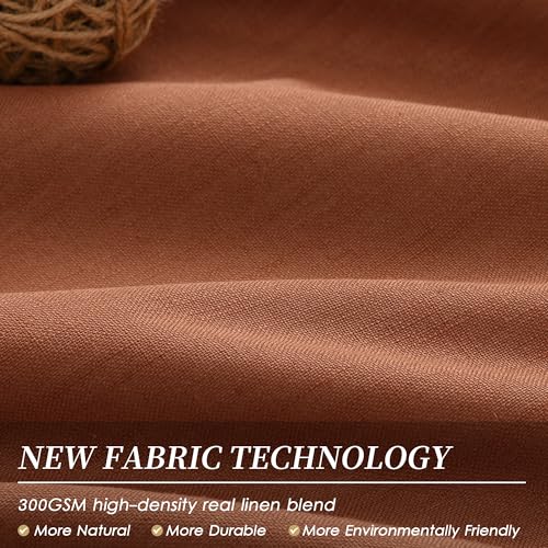 100% Blackout Linen Curtains for Bedroom 120 inches Long