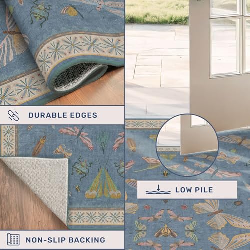 Dusty Blue Bathroom Rug 2x4 (8 Sq Ft)
