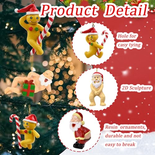 10Pcs Christmas Hanging Ornaments Santa Claus Gingerbread Man