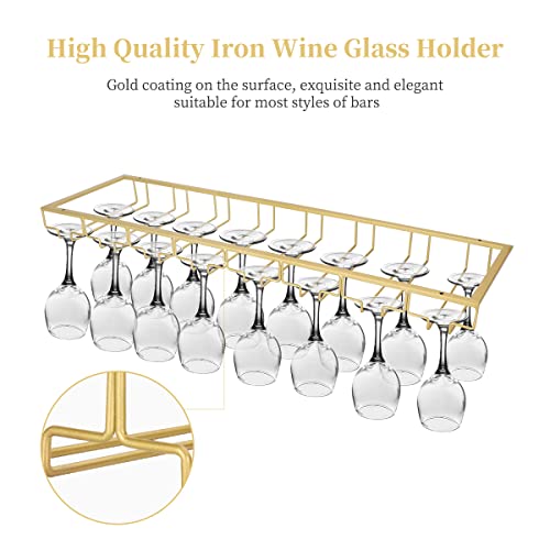 8 Row Wine Glass Rack Under Cabinet Large Capacity
