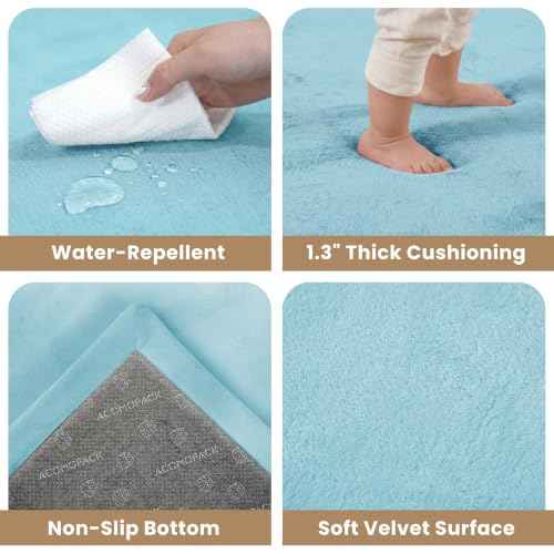 Baby Play Mat for Floor 1.3" Thick Memory Foam Play Mats 71"×79" Tummy Time Crawling with Non