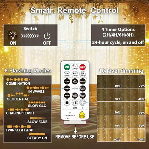2 Pack 300LED Fairy Curtain Lights (2 Count)