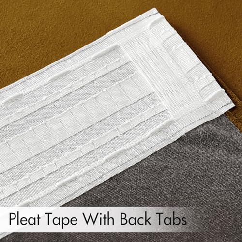 Gold Velvet Pinch Pleat Blackout Curtains W52 X L84 Inches (2 Count)
