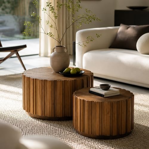 Nesting Round Coffee Table Set of 2