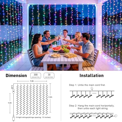 RGB Curtain Lights (9.8 Foot)