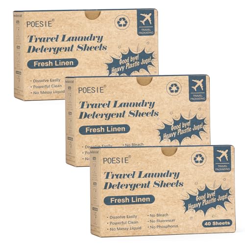 Travel Laundry Detergent Sheets Fresh Linen Scent 120 Sheets (120 Count)