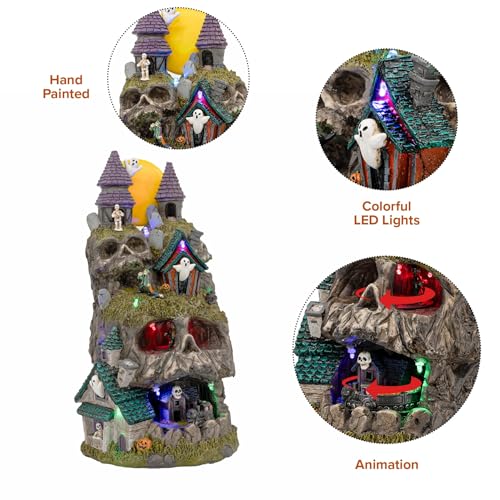 Skullstone Hollow Skull Theme Spooky Halloween Village Multi