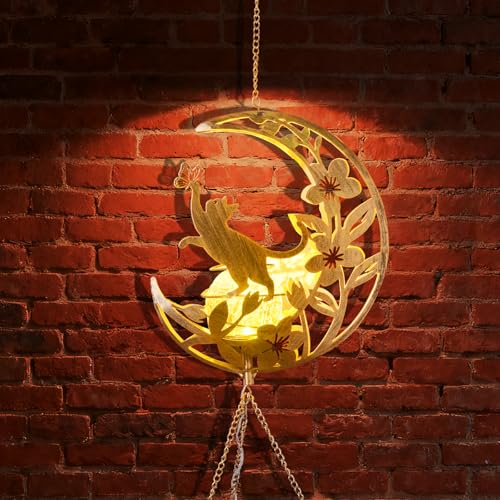 Moon Cat Wind Chime Outdoor 3