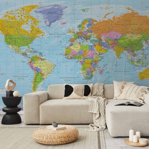 Wall Mural World Map 197x110 in (150.7 Sq Ft)